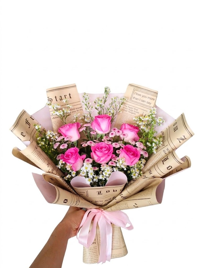 Buket Mawar Pink Vintage