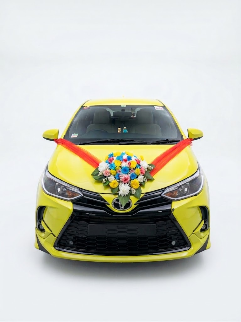 Dekorasi Mobil Bunga Warna-warni