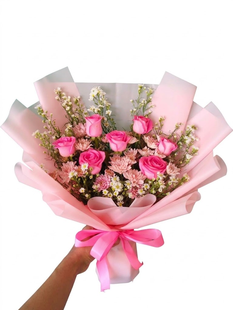 Buket Mawar Pink Pastel