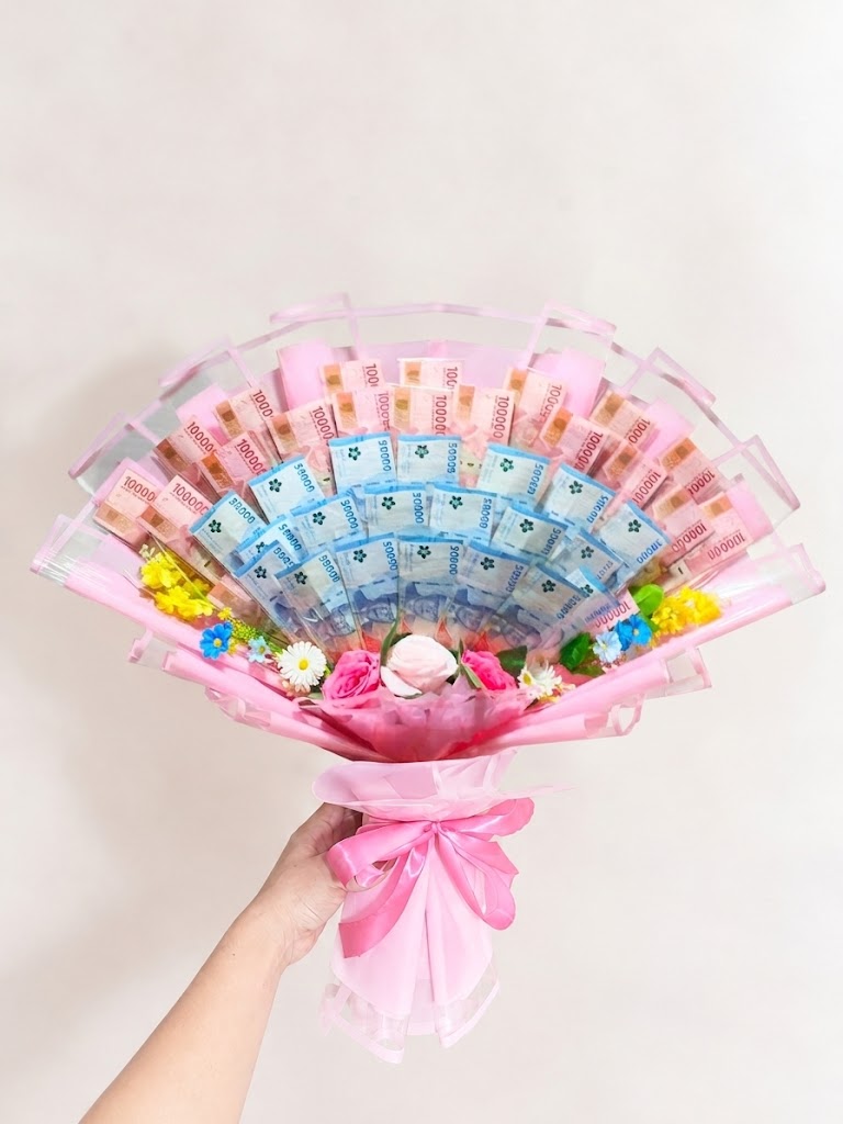 Buket Uang 50rb 100rb Pink