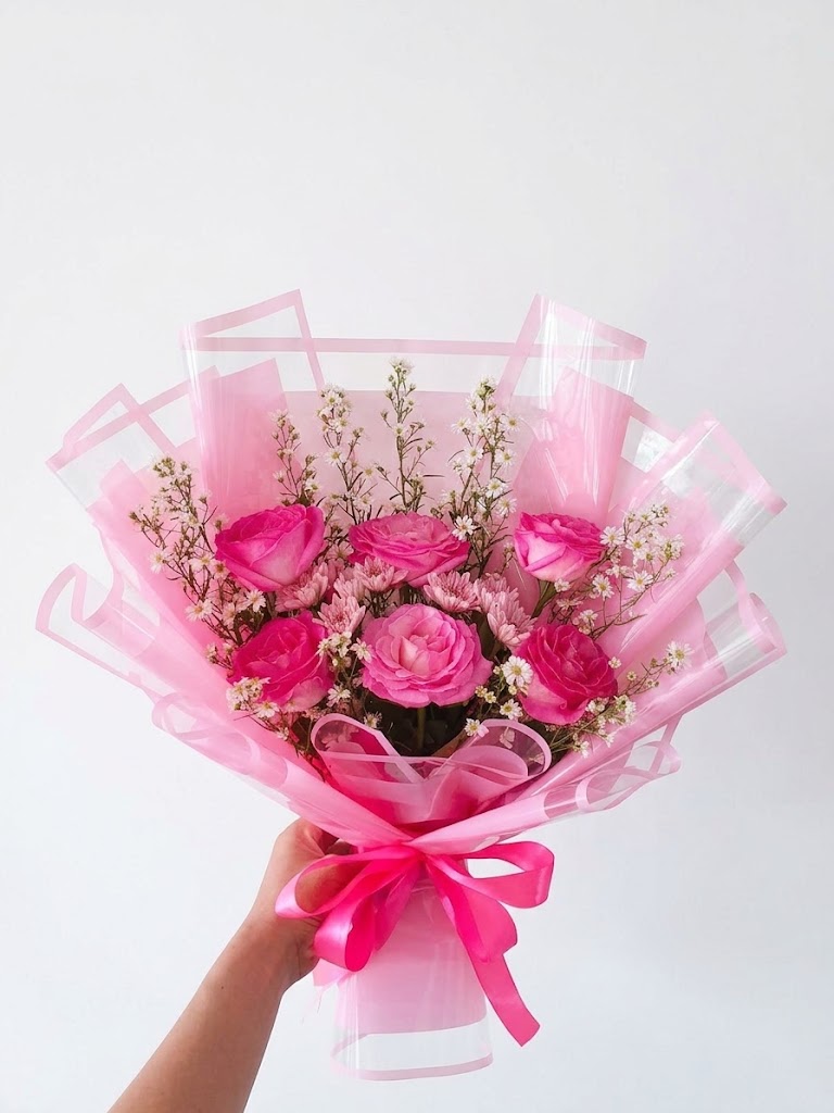 Buket Mawar Pink Romantis Romantis